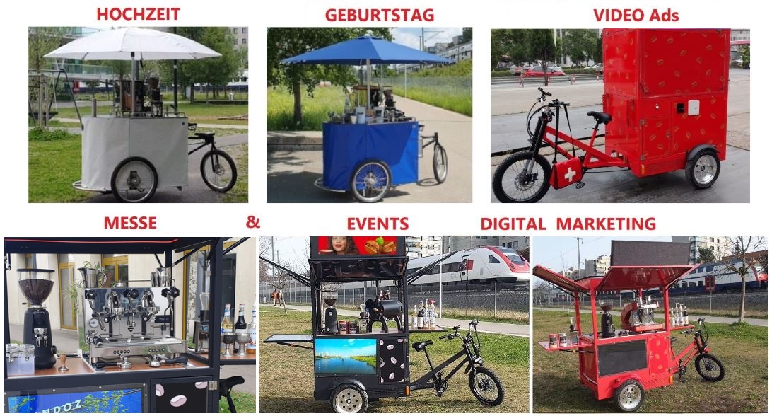 Coffee-Bike-Schweiz.ch – Kaffeemobil für Messe & Events inkl. Barista schweizweit mieten. Zürich, Basel, Bern, Davos, Luzern, Aargau USW.